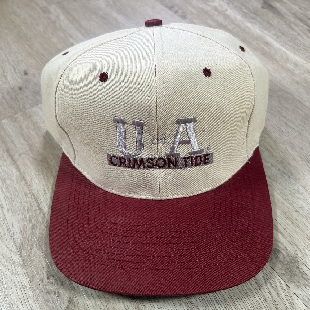 VTG Alabama Crimson Tide Snapback Hat College NCAA KC Beige Red Cap